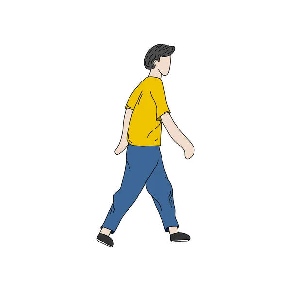 Ícone Vetorial Personagem Pessoa Caminhando Colorido Isolado Fundo Branco —  Vetores de Stock