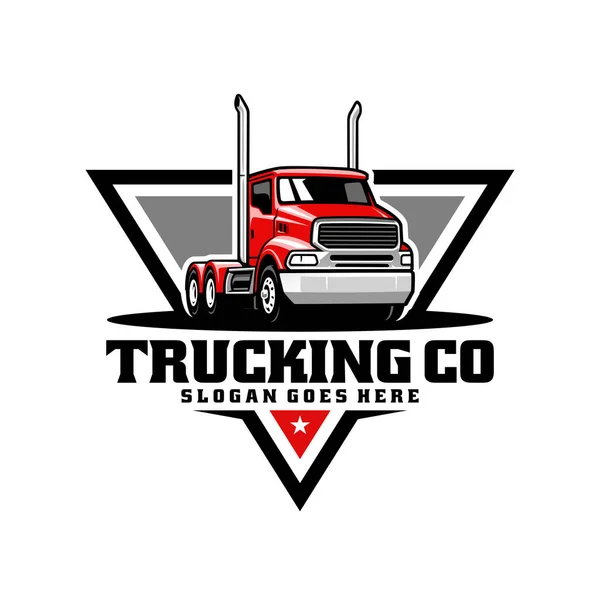 Una Ilustración Digital Del Logotipo Marca Una Empresa Transporte Sobre — Vector de stock