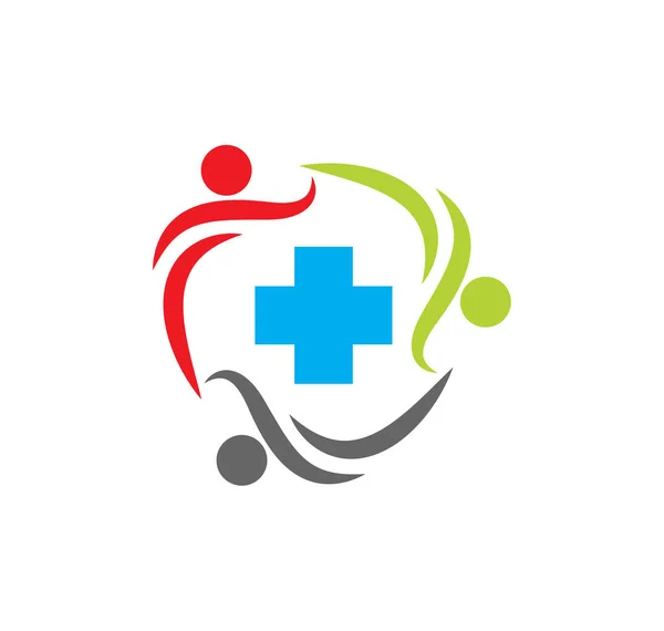 Ψηφιακή Απεικόνιση Ενός Δημιουργικού Πολύχρωμου Σχεδιασμού Λογότυπου Ανθρώπινης Ιατρικής Ομάδας — Διανυσματικό Αρχείο