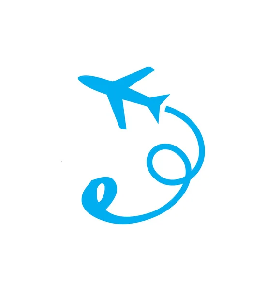 Krásné Letadlo Ikona Design Modré Barvě Izolované Bílém Pozadí Koncept — Stockový vektor