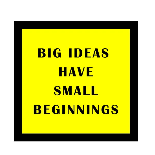างอ งจากแรงจ งใจ Big Ideas ภาพเวกเตอร Small Beginnings — ภาพเวกเตอร์สต็อก