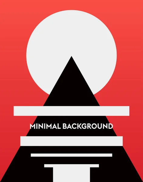 Вертикальний Геометрично Червоний Банер Мінімалістичному Стилі Виглядає Гора Сонце — стоковий вектор