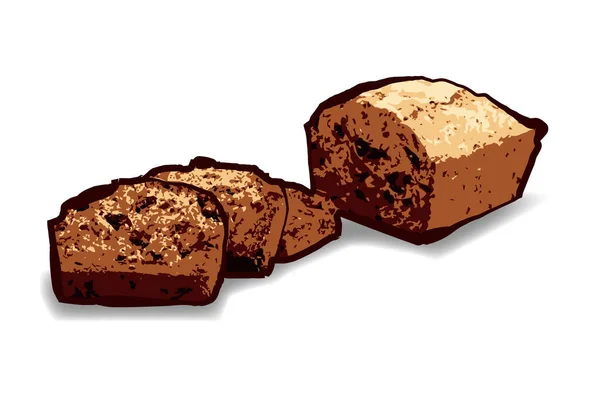 Lezzetli Muz Ekmek Vektörü Tasarımı Tatlı Muz Ekmek Vektörü Sanat — Stok Vektör