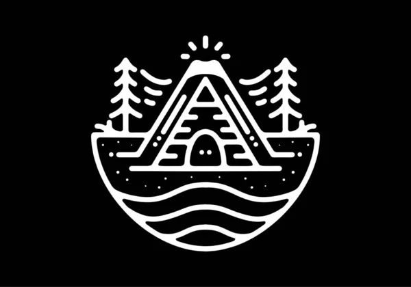 Логотип Летнего Лагеря Изолированный Черном Фоне — стоковый вектор