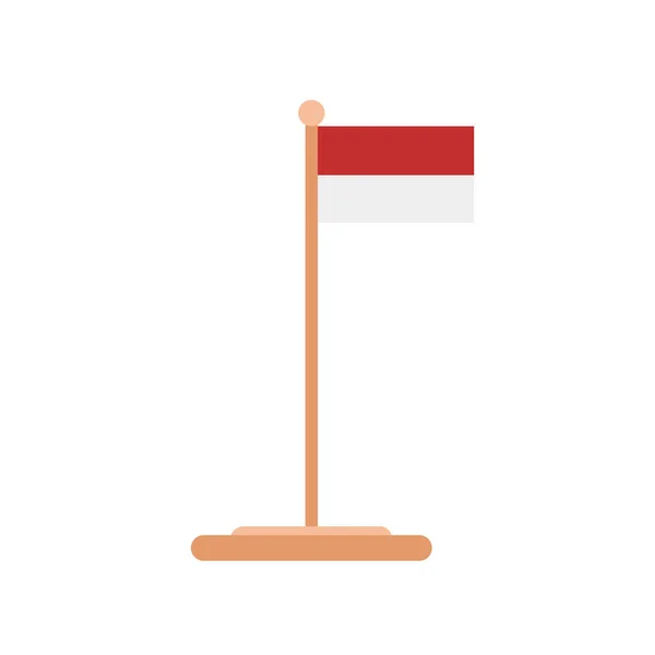 Bandera Polonia Roja Blanca Pilar Con Fondo Blanco — Vector de stock