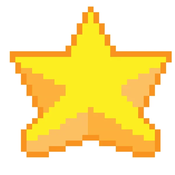 Una Ilustración Vectorial Una Estrella Amarilla Estilo Pixel Art — Vector de stock