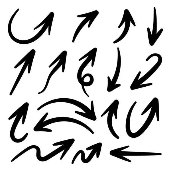 Ein Vektor Handgezeichneter Pfeil Symbole Auf Weißem Hintergrund — Stockvektor