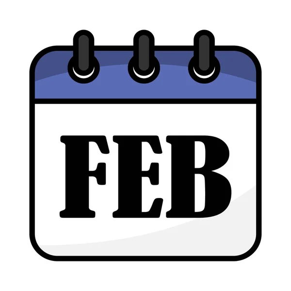 Şubat Ayı Için Feb Sözcüğünün Yer Aldığı Bir Takvim Simgesinin — Stok Vektör