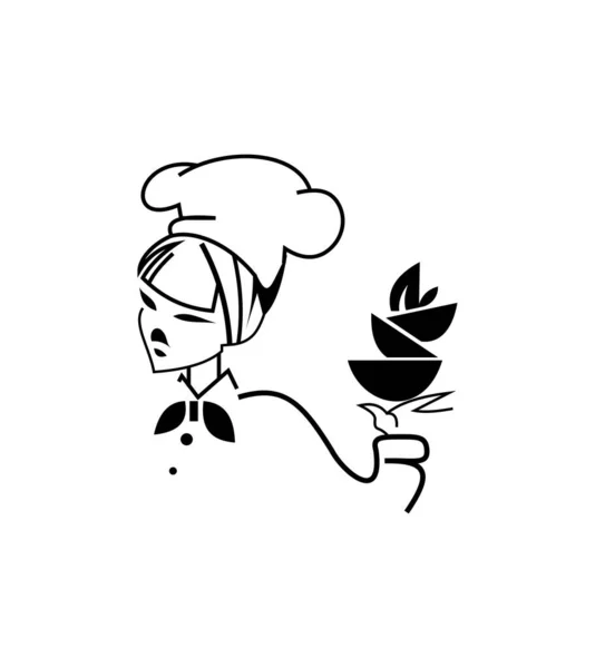 Een Eten Restaurant Logo Icoon Ontwerp Voor Bedrijf — Stockvector