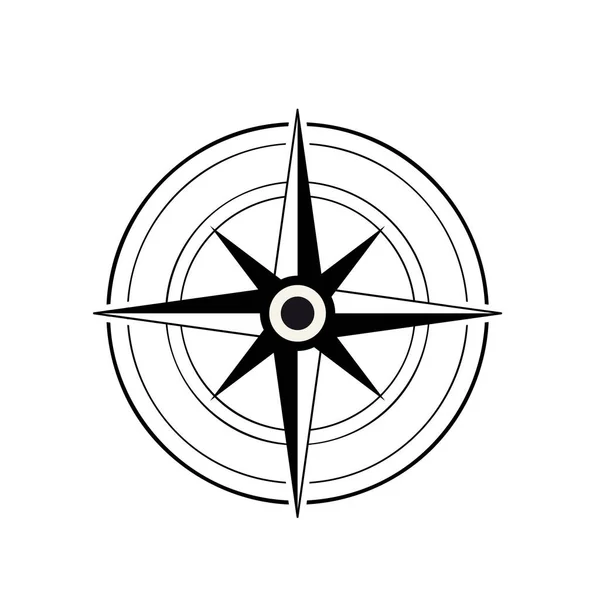 Vektorový Kompas Růže Severním Jižním Východním Západním Vyznačeným Bílém Pozadí — Stockový vektor