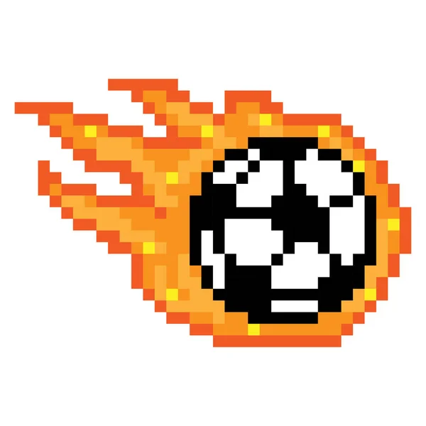 Uma Bola Futebol Ilustração Vetor Arte Pixel Futebol Fundo Branco —  Vetores de Stock