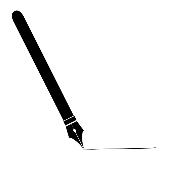 白い背景にペンとサインのアイコンのベクトルイラスト — ストックベクタ