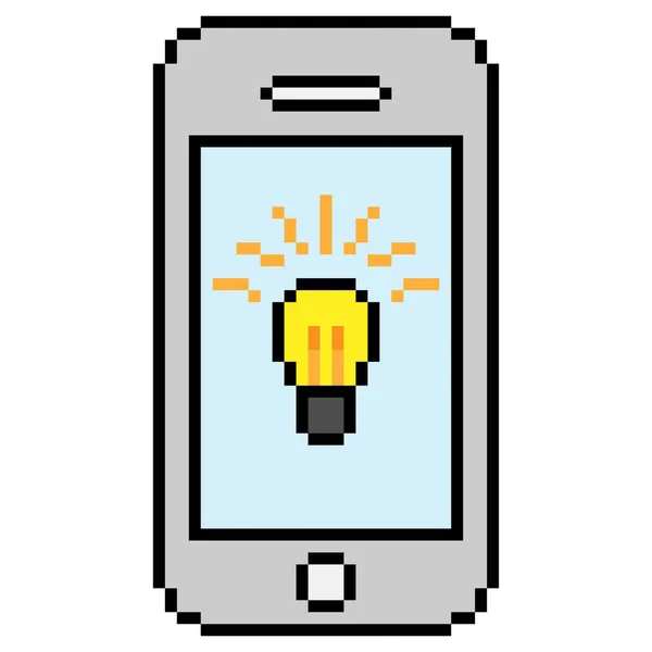 Mobil Ekran Resimlemesindeki Bir Piksel Ampulünün Vektörü — Stok Vektör