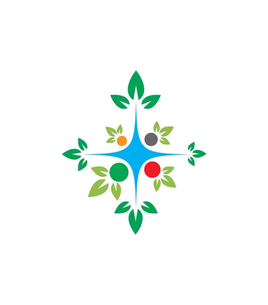 Una Ilustración Vectorial Del Diseño Del Logotipo Del Cuidado Comunitario — Vector de stock