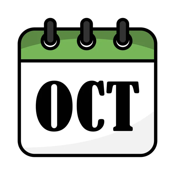 Illustrazione Vettoriale Calendario Ottobre — Vettoriale Stock