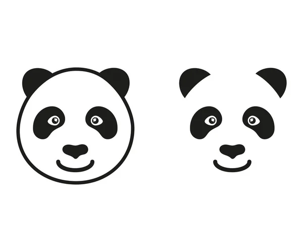 Une Tête Panda Logo Isolé Tête Panda Sur Fond Blanc — Image vectorielle
