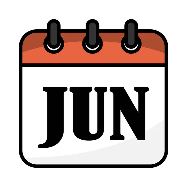 6月の Jun という文字のついたカレンダーアイコンのデジタルイラスト — ストックベクタ