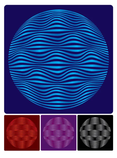Ένα Σύνολο Αφηρημένων Γεωμετρικών Ματιών Στρογγυλών Σχημάτων Μπλε Κόκκινο Βιολετί — Διανυσματικό Αρχείο