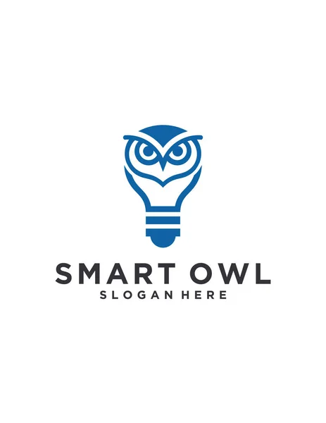 Design Vettoriale Logo Minimalista Smart Gufo Centri Educativi — Vettoriale Stock