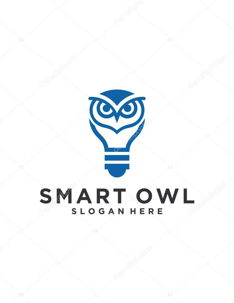 A vector design of a minimalist smart owl logo for educational centres