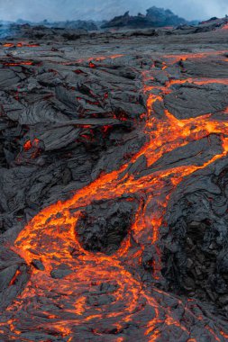 Hawaii 'de bir Kilauea kalkan volkanı.