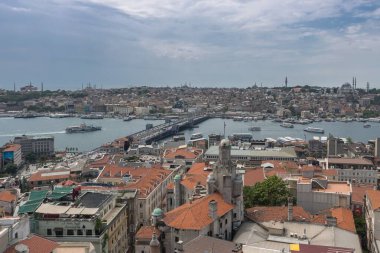 Bulutlu bir günde İstanbul, Türkiye 'nin Boğazı' nda nefes kesici bir manzara