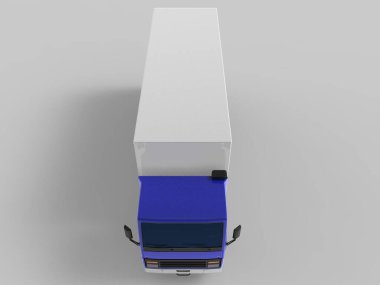 Kamyon nakliye aracı, beyaz arkaplanda 3d görüntü izole etti