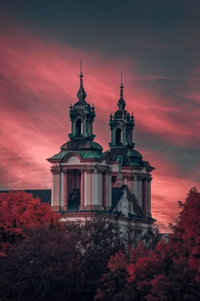 Монастир Святих Флористів Кракові Проти Заходу Сонця — стокове фото