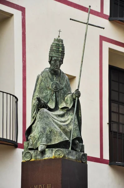 Die Skulptur Von Papst Calixto Iii Geboren Als Alfonso Borgia — Stockfoto