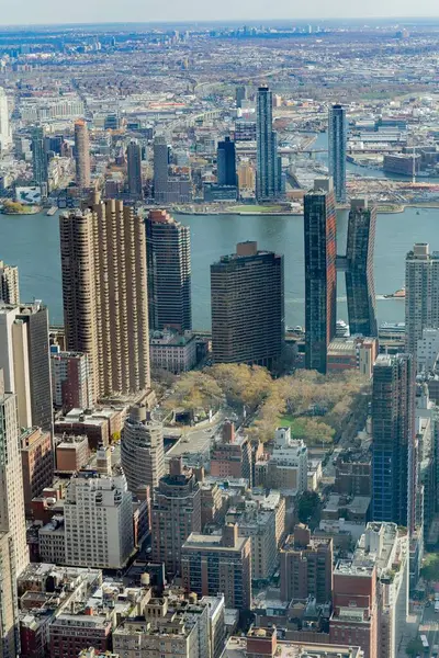 Een Prachtig Shot Van Moderne Wolkenkrabbers Van New York City — Stockfoto
