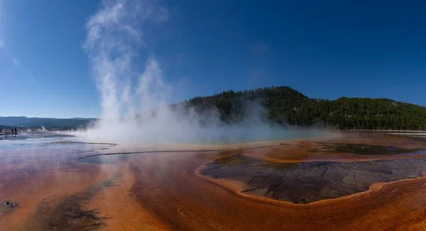 Gyönyörű Kilátás Grand Prismatic Tavaszra Yellowstone Ban — Stock Fotó
