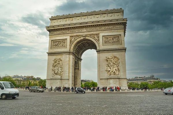 Uma Vista Panorâmica Arco Triunfo Etoile Localizado Paris França — Fotografia de Stock
