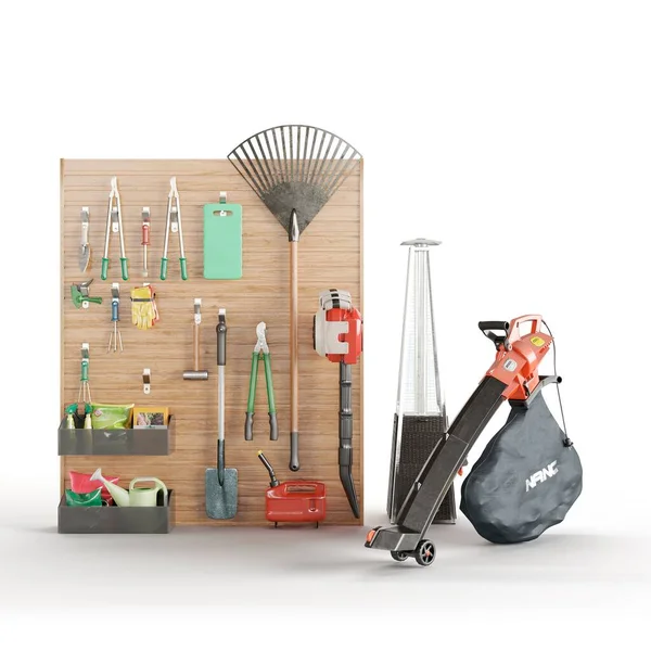 stock image A 3D illustration of Garage equipment isolated on a white background