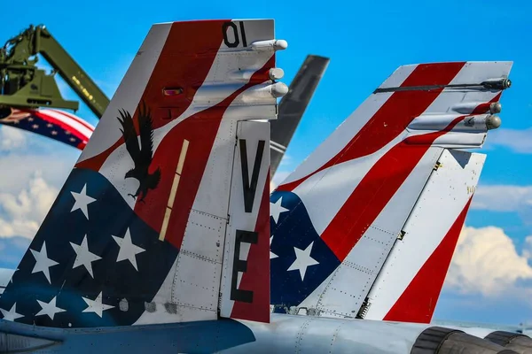 Wojskowe Samoloty Flagą Usa Mcas Miramar Air Show 2022 — Zdjęcie stockowe