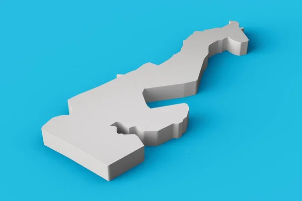 青い背景に白いモナコ地図の3Dレンダリング — ストック写真