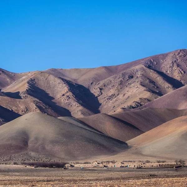 Вид Песчаные Горы Голубым Небом — стоковое фото