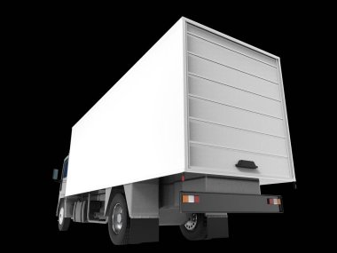 Kamyon nakliye aracı, beyaz arkaplanda 3d görüntü izole etti