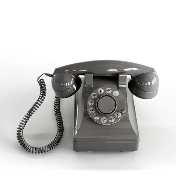 白い背景に孤立した電話機の3Dイラスト — ストック写真