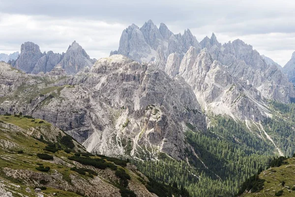 Una Vista Ipnotizzante Bellissimo Paesaggio Montano Con Alti Alberi Verdi — Foto Stock