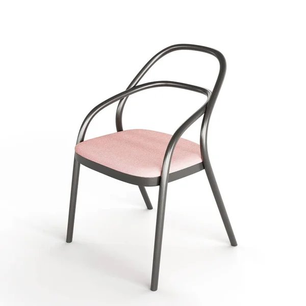 Uma Ilustração Uma Cadeira Metal Moderna Isolada Fundo Branco — Fotografia de Stock