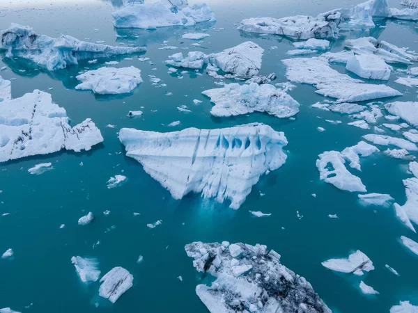 Αεροφωτογραφία Των Παγετώνων Στη Θάλασσα — Φωτογραφία Αρχείου