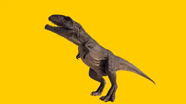 Een Illustratie Van Een Dinosaurus Geïsoleerd Gele Lege Achtergrond — Stockfoto