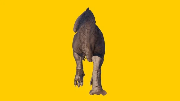 Eine Abbildung Eines Dinosauriers Isoliert Auf Gelbem Leeren Hintergrund — Stockfoto