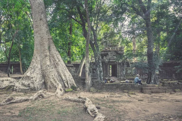 Eine Schöne Aufnahme Der Ruinen Des Tempelkomplexes Angkor Wat Kambodscha — Stockfoto