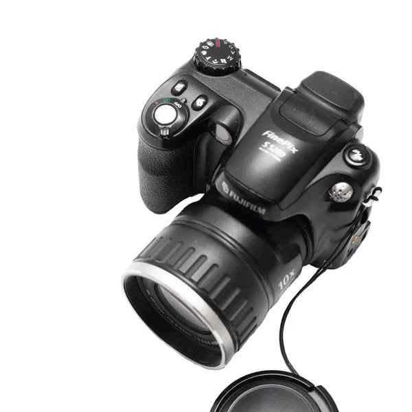 Gammal Digitalkamera Från 2005 Med Fujifilm Finepix S5200 Isolerad Vit — Stockfoto