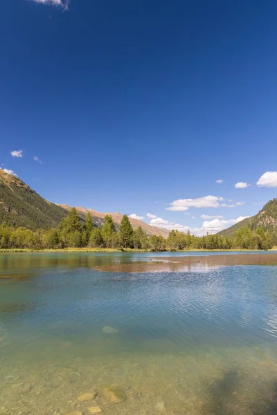 Faszinierender Blick Auf Das Transparente Wasser Des Bergsees Umgeben Von — Stockfoto