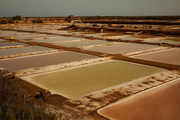 Number Faro Salt Flats Sea Salt Made Harvested Rural Area — Stock Photo, Image