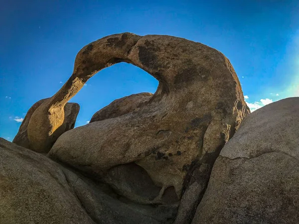 stock image A beautiful shot of a natural rock frame in the Alabama Hills during a clear day