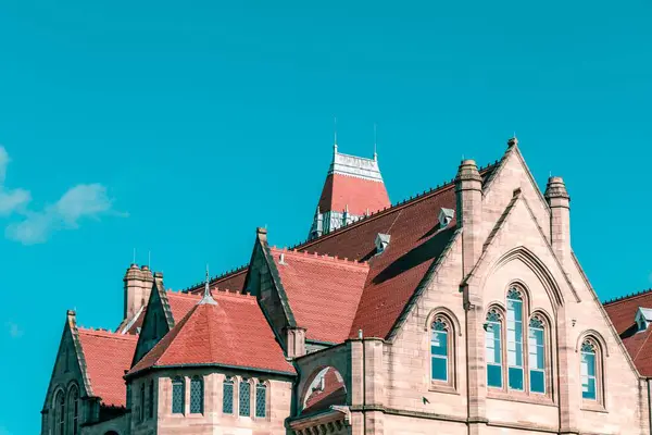 Die Spitze Eines Alten Gebäudes Manchester — Stockfoto