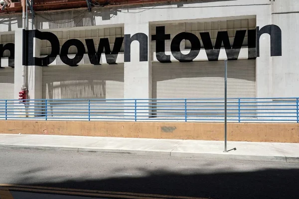 Die Schriftzeichen Downtown Eingang Von Row Dtla Los Angeles Kalifornien — Stockfoto